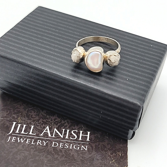Jill Anish Baroque Pearl & Rough Diamond Ring - Picture 6 of 11